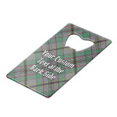 Clan Craig Crest over Tartan Creditkaart Flessenopener (Achterkant Gekanteld)