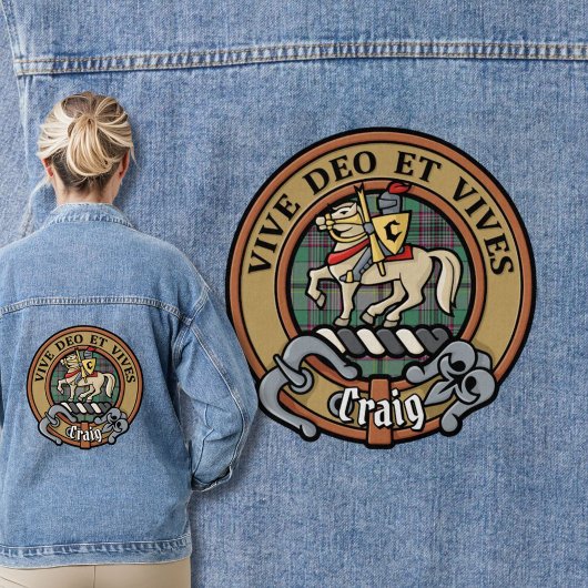 Clan Craig Crest over Tartan Denim Jacket