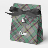Clan Craig Crest over Tartan Favor Box Bedankdoosjes (Voorkant Zijde)