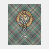 Clan Craig Crest over Tartan Fleece Deken (Voorkant)