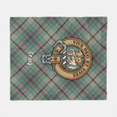Clan Craig Crest over Tartan Fleece Deken (Voorkant (Horizontaal))