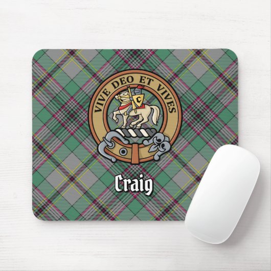 Clan Craig Crest over Tartan Muismat (Met muis)