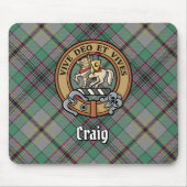 Clan Craig Crest over Tartan Muismat (Voorkant)