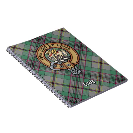 Clan Craig Crest over Tartan Notitieboek (Rechterzijde)