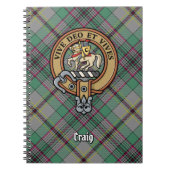 Clan Craig Crest over Tartan Notitieboek (Voorkant)