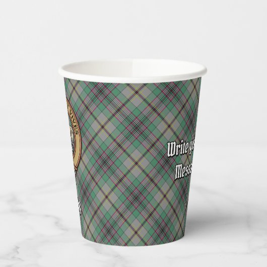 Clan Craig Crest over Tartan Paper Cups Papieren Bekers (Links)
