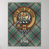 Clan Craig Crest over Tartan Poster (Voorkant)