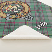 Clan Craig Crest over Tartan Sherpa Deken (3/4)