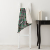 Clan Craig Crest over Tartan Sherpa Deken (In situ)
