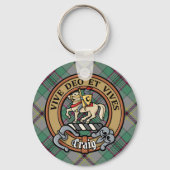 Clan Craig Crest over Tartan Sleutelhanger (Voorkant)