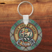 Clan Craig Crest over Tartan Sleutelhanger (Voorkant)