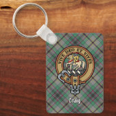 Clan Craig Crest over Tartan Sleutelhanger (Voorkant)
