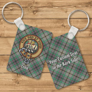Clan Craig Crest over Tartan Sleutelhanger