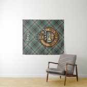 Clan Craig Crest over Tartan Wandkleed (In Situ (horizontaal))