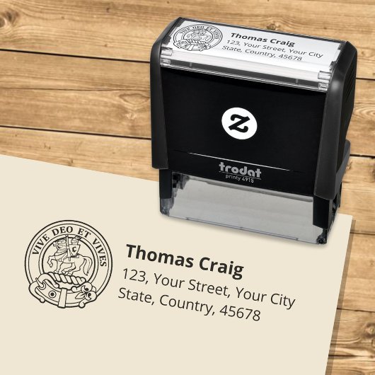 Clan Craig Crest Self-Inking Stamp Zelfinktende Stempel