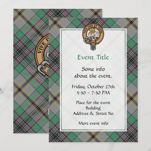 Clan Craig Crest Uitnodiging (Voorkant / Achterkant)