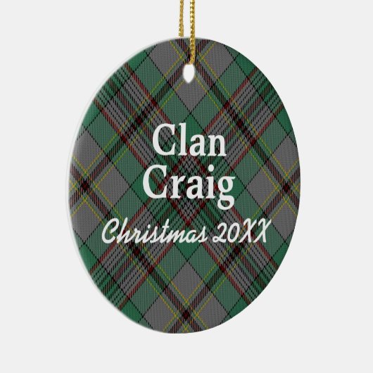Clan Craig Scottish Tartan Keramisch Ornament (Rechts)