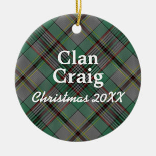 Clan Craig Scottish Tartan Keramisch Ornament
