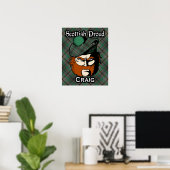 Clan Craig Scottish Tartan Poster (Thuiskantoor)