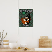 Clan Craig Scottish Tartan Poster (Keuken)