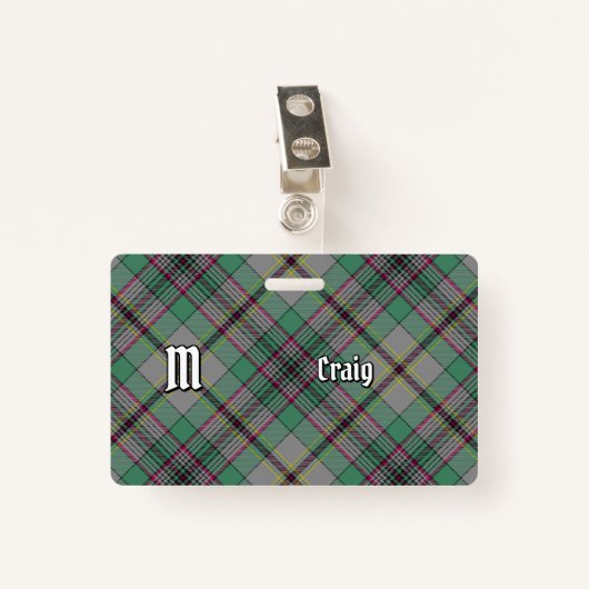 Clan Craig Tartan Badge (Voorkant met clip)