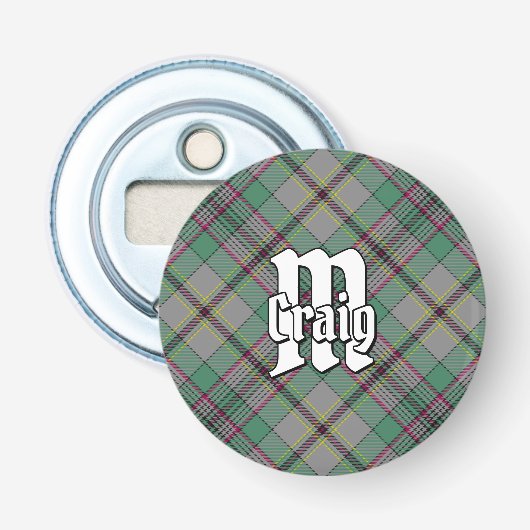 Clan Craig Tartan Button Flesopener (Voorkant)