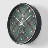 Clan Craig Tartan Grote klok (Hoek)