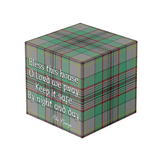 Clan Craig Tartan House Blessing Kubus (Voorkant hoekig)