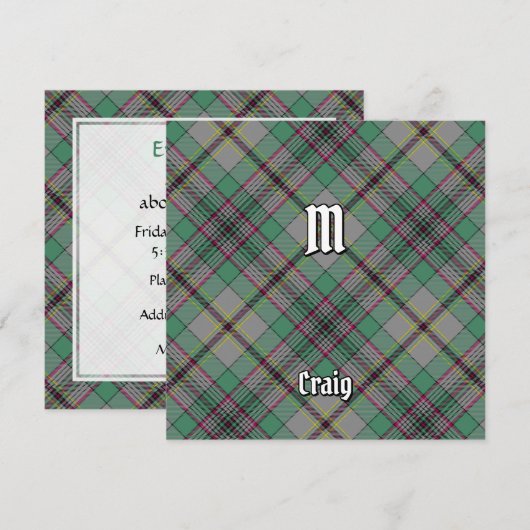 Clan Craig Tartan Kaart (Voorkant / Achterkant)