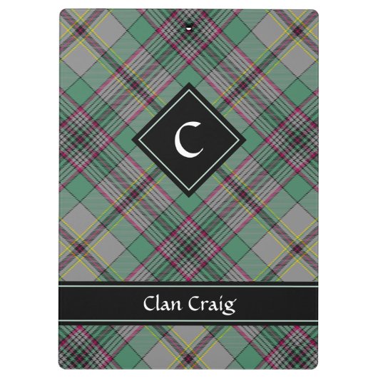 Clan Craig Tartan Klembord (Achterkant)
