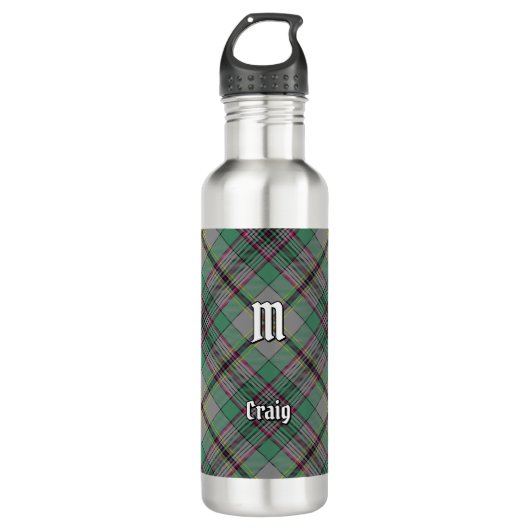 Clan Craig Tartan Roestvrij stalen flesje Waterfles (Voorkant)