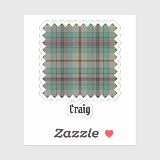 Clan Craig Tartan Sticker (Vel)