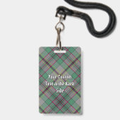 Clan Craig Wapen over Tartan Badge (Achterkant met lanyard)