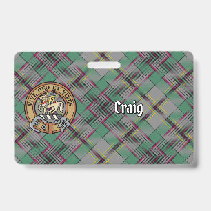 Clan Craig Wapen over Tartan Badge