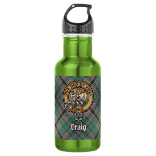 Clan Craig Wapen over Tartan Waterfles