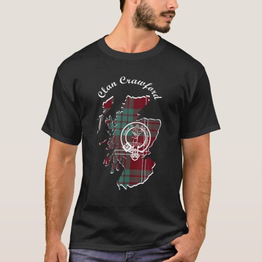 Clan Crawford Achternaam Scottish Tartan Cr T-shirt (Voorkant)