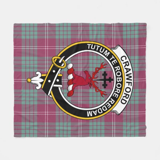 Clan Crawford Ancient Tartan Pset Fleece Deken (Voorkant (Horizontaal))
