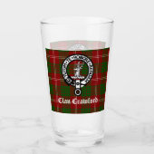 Clan Crawford Crest Badge en Tartan Glas (Voorkant)