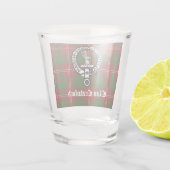 Clan Crawford Crest Badge en Tartan Shot Glas (Achterkant)