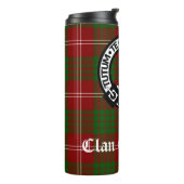 Clan Crawford Crest Badge en Tartan Thermosbeker (Gedraaid links)