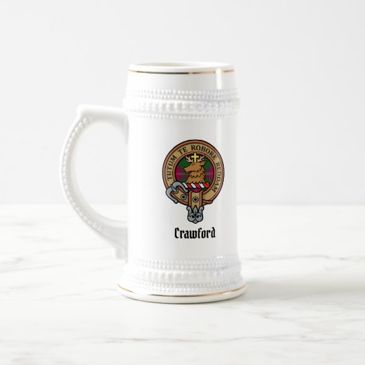 Clan Crawford Crest Beer Stein Bierpul (Links)
