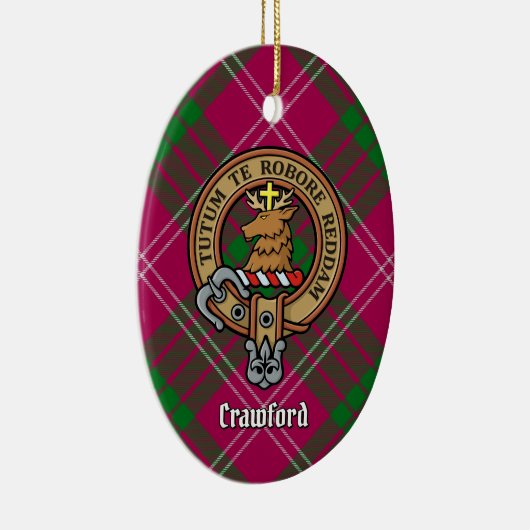 Clan Crawford Crest Ceramic Ornament (Rechts)