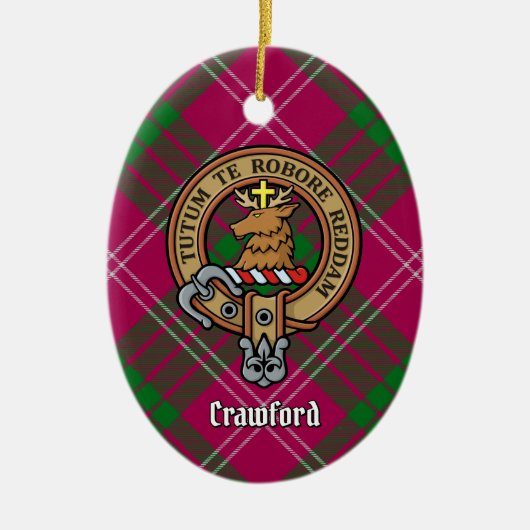 Clan Crawford Crest Ceramic Ornament (Voorkant)