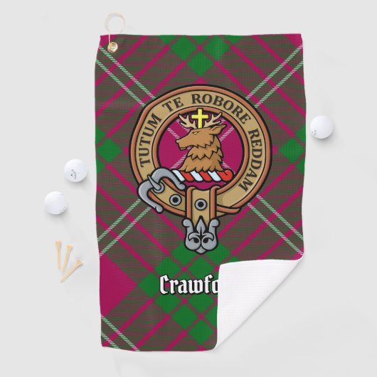 Clan Crawford Crest Golf Towel Golfhanddoek (Insitu)
