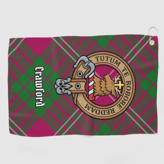 Clan Crawford Crest Golf Towel Golfhanddoek (Horizontaal)