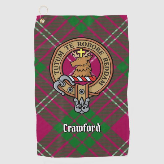 Clan Crawford Crest Golf Towel Golfhanddoek (Voorkant)