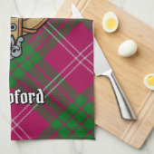 Clan Crawford Crest Kitchen Towel Theedoek (Quarter Fold)