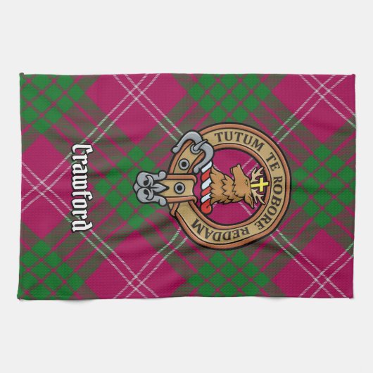 Clan Crawford Crest Kitchen Towel Theedoek (Horizontaal)