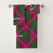 Clan Crawford Crest over Tartan Bad Handdoek (Insitu)