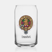 Clan Crawford Crest over Tartan Blikvorm Glas (Voorkant)
